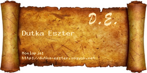 Dutka Eszter névjegykártya